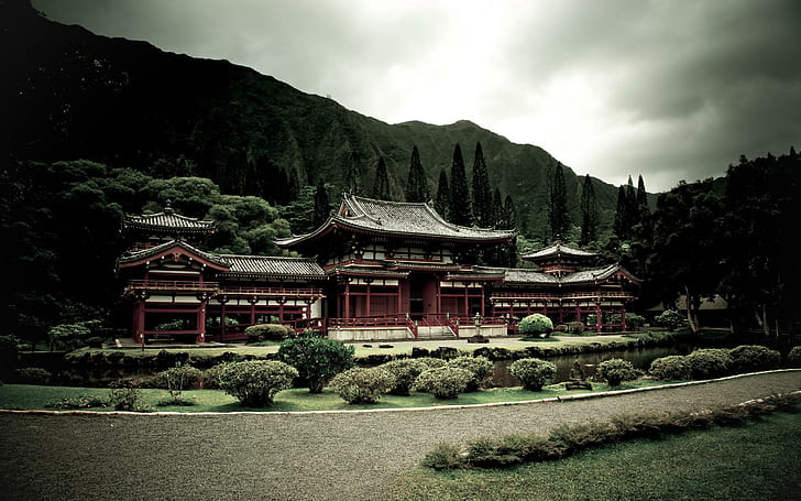 Japanese Temple Widescreen, architecture, HD wallpaper