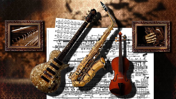 guitar, bass, music, stringed instrument, musical instrument, HD wallpaper
