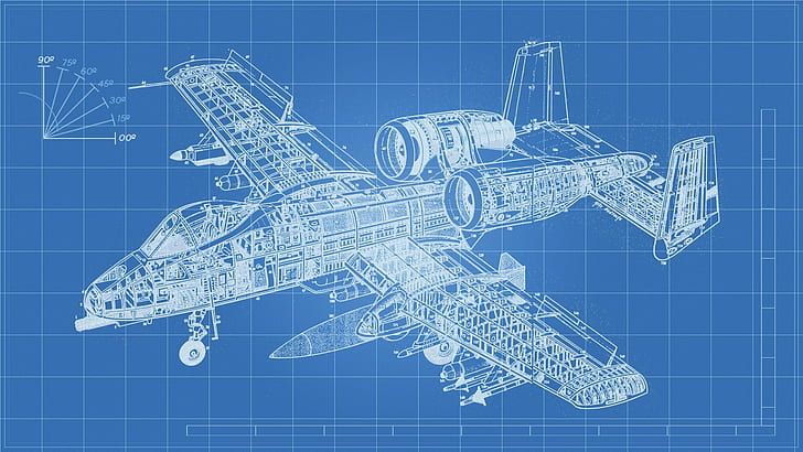 airplane technology engineering a 10 thunderbolt blueprints, HD wallpaper