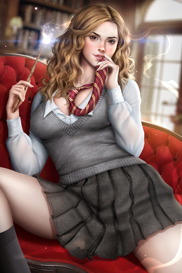 Hermione Granger, Harry Potter, fictional character, 2D, artwork, HD wallpaper