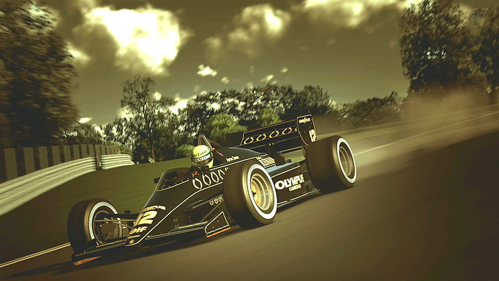 Ayrton Senna, Formula 1, Gran Turismo 6, Lotus, race cars, transportation, HD wallpaper