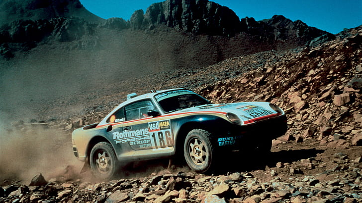 Porsche 959, rally cars, desert, Dakar Rally