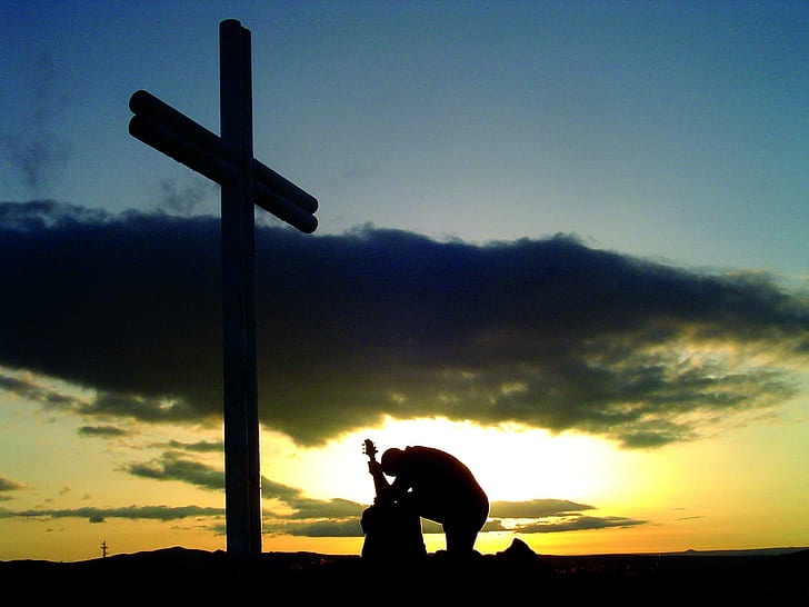 Searching For God, savior, pray, christ, meditation, sunset, cross