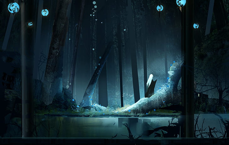 HD wallpaper: Anime, Original, Dark, Forest, Girl, Tree | Wallpaper Flare