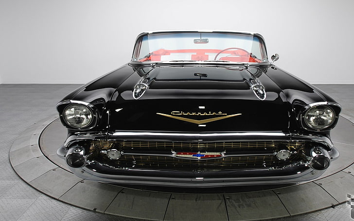 black convertible die-cast model, Chevrolet Impala, car, vintage, HD wallpaper