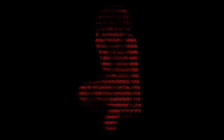 Serial Experiments Lain, Lain Iwakura, anime girls, dark, red, HD wallpaper