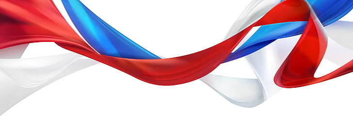 red, white, and blue ribbons, symbol, Russia, widescreen, country