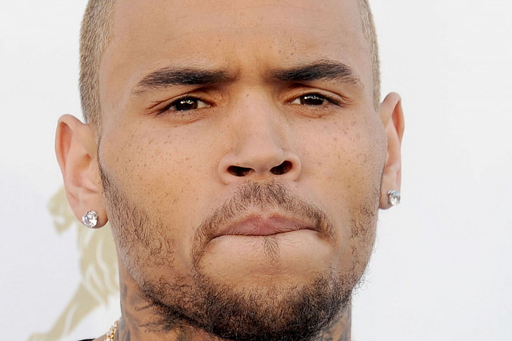 chris brown images and pictures, headshot, portrait, beard, HD wallpaper