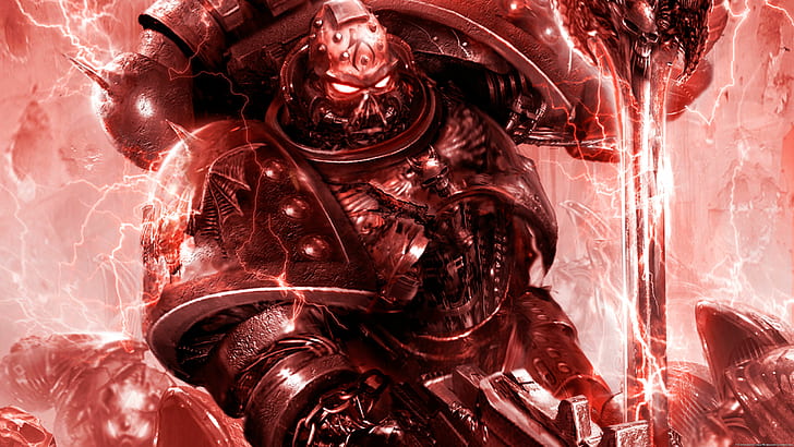 Warhammer 40K Space Marines HD, red robot hd wallpaper, video games