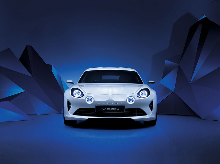 Geneva Auto Show 2016, white, Renault Alpine Vision, sport car