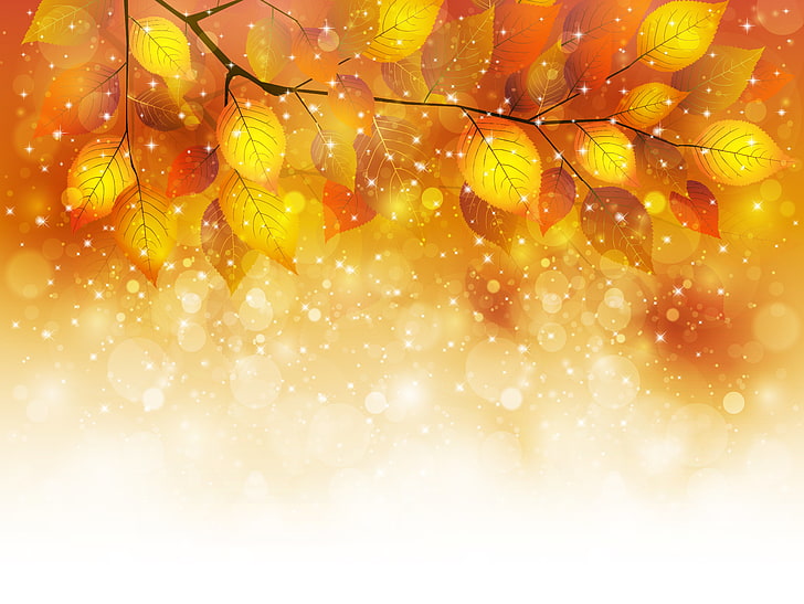 HD wallpaper: autumn, leaves, bubbles, sprig, glitter, no people, yellow |  Wallpaper Flare