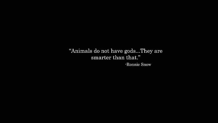 Animals do not have gods, animals do not have gods. they are smarter than that quote, HD wallpaper