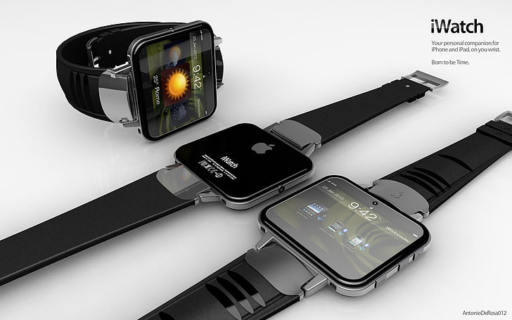 three Apple iWatch's, wrist watch, wristwatch, camera - Photographic Equipment