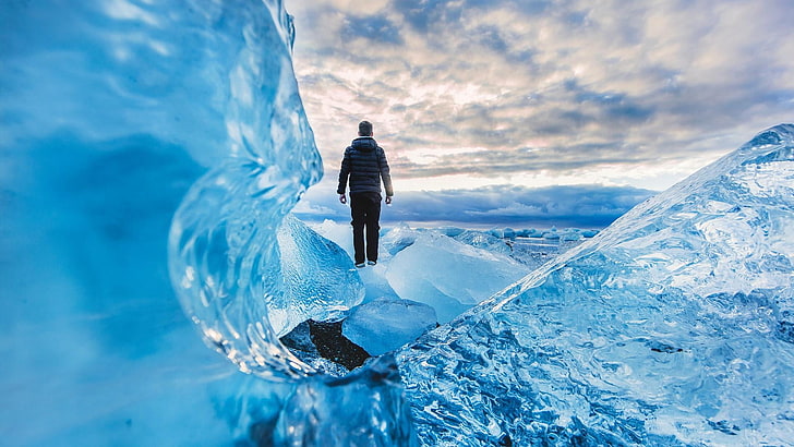 iceland, vatnajokull national park, icy, glacier, sky, jokulsarlon, HD wallpaper