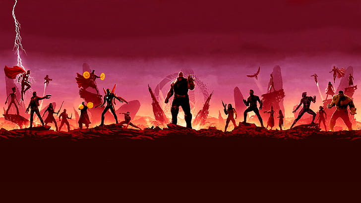 The Avengers, Avengers Endgame, Marvel Cinematic Universe, Thanos, HD wallpaper