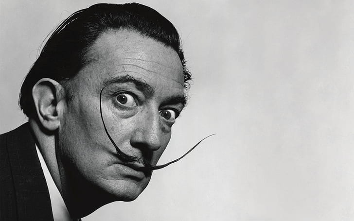 Salvador Dalí, celebrity, looking at viewer, men