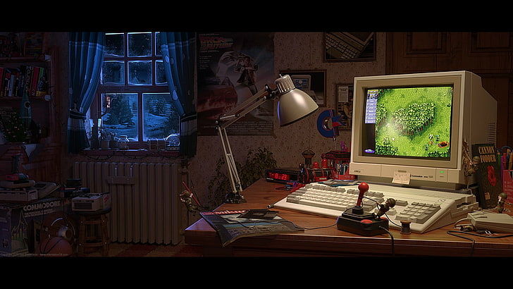 gray computer monitor, digital art, Toni Bratincevic, video games, HD wallpaper