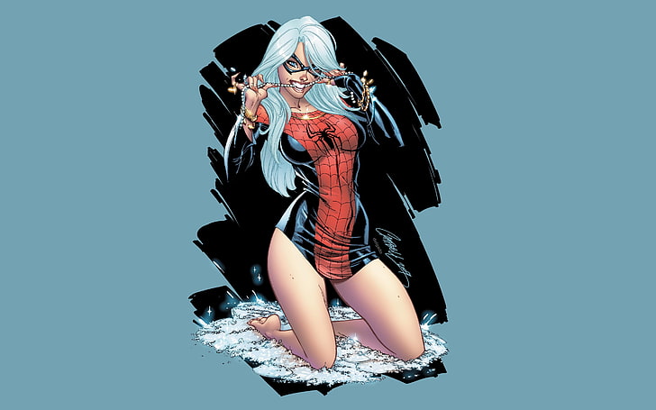 woman wearing Spider-Man dress wallpaper, Marvel, Comics, Black Cat