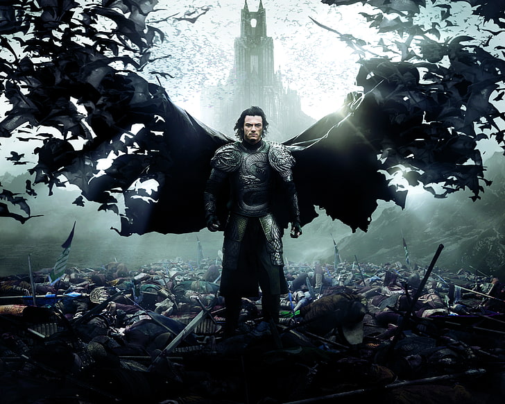 Dracula Untold movie poster, Action, Red, Fantasy, Clouds, Sky, HD wallpaper