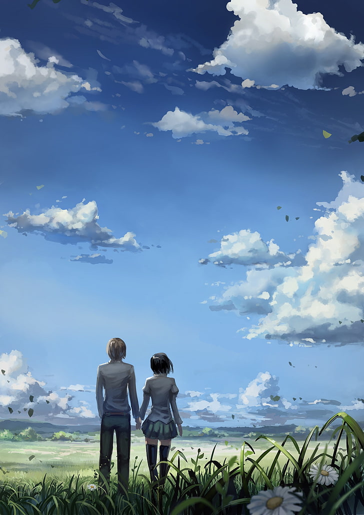 Katawa Shoujo, Hisao Nakai, Shizune Hakamichi, cloud - sky, HD wallpaper