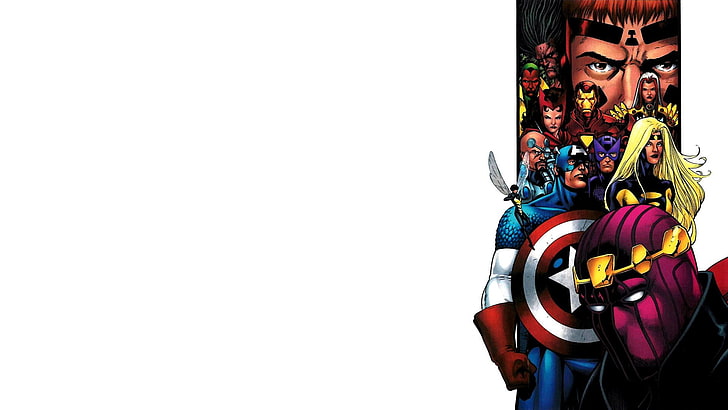 Marvel digital wallpaper, comics, Captain America, Hawkeye, Iron Man, HD wallpaper