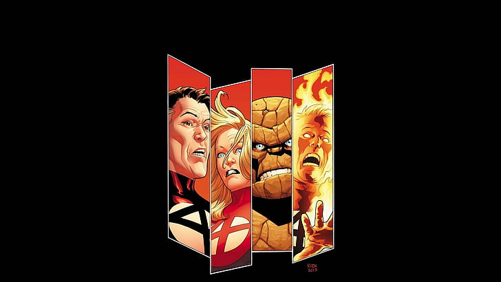 Comics, Fantastic Four, Ben Grimm, Human Torch (Marvel Comics), HD wallpaper