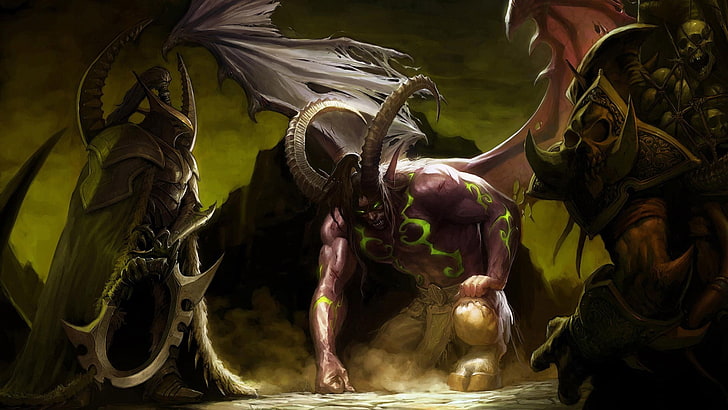 Warcraft characters, World of Warcraft, Illidan Stormrage, Maiev Shadowsong, HD wallpaper