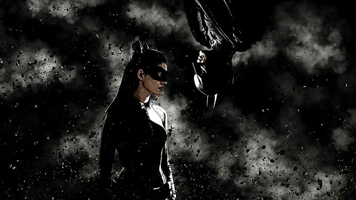Anne Hathaway,Batman,Catwoman,Christian Bale,Batman The Dark Knight Rises, batman and catwoman, HD wallpaper