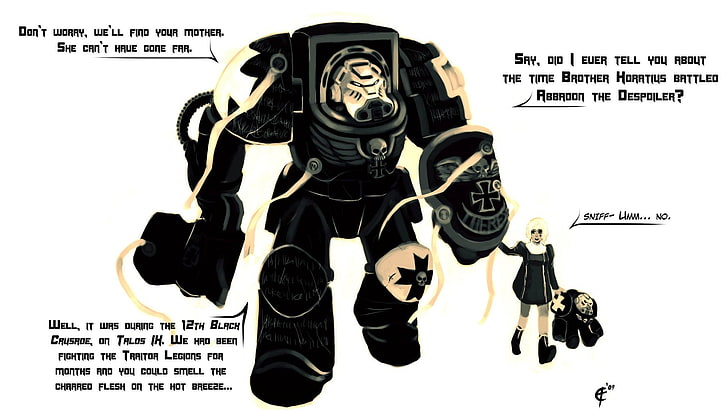 black and yellow robot digital wallpaper, Warhammer 40,000, space marines