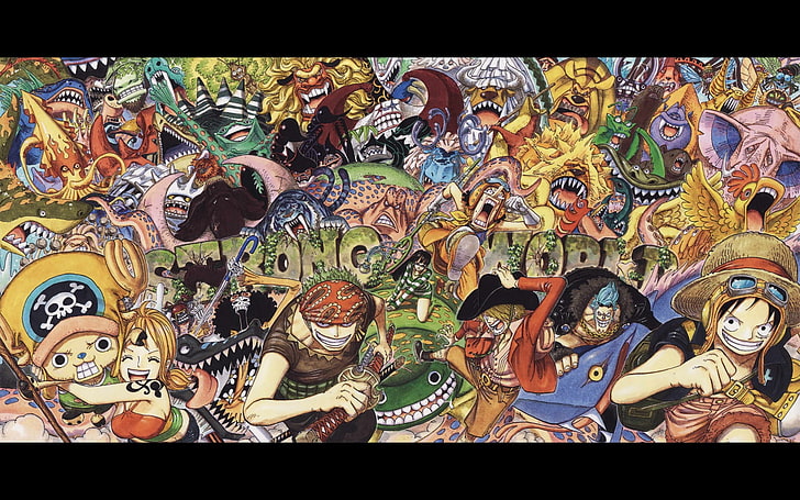 One Piece wallpaper, Monkey D. Luffy, Sanji, Roronoa Zoro, Usopp, HD wallpaper