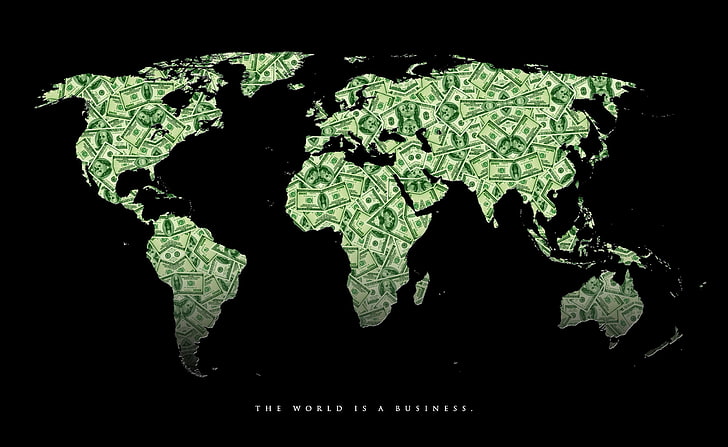 Money, Money, Money, US dollar banknote map illustration, Aero