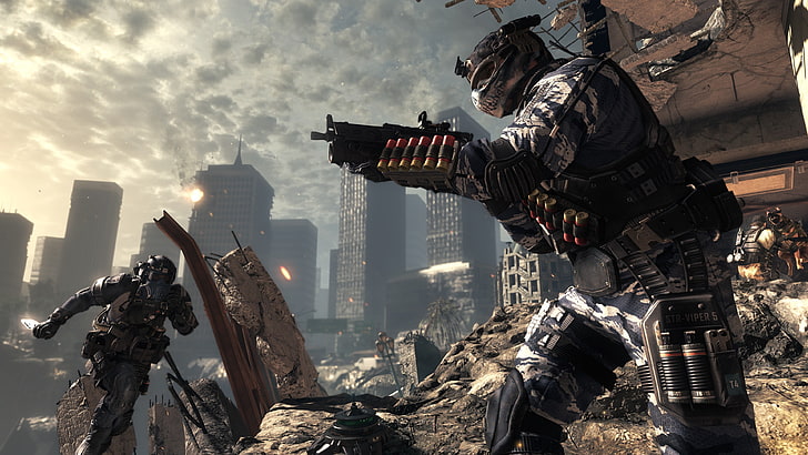 soldier holding gun digital wallpaper, Call of Duty: Ghosts, video games, HD wallpaper