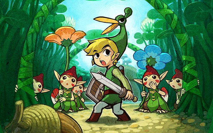The Legend of Zelda Link digital wallpaper, video games, The Legend of Zelda: The Minish Cap