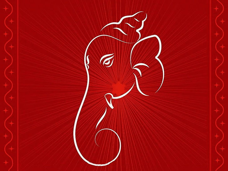 HD wallpaper: Ganesha Art With Red Background, elephant logo, God, Lord  Ganesha | Wallpaper Flare