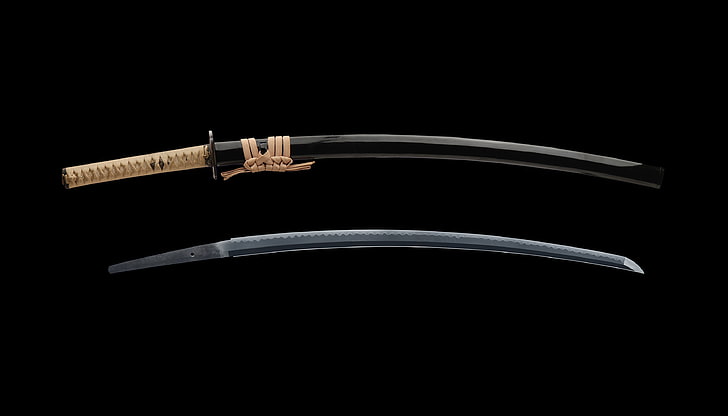 black katana sword collage, Japan, samurai, weapon, dagger, knife - Weapon