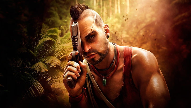 man in red tank top, Far Cry, Far Cry 3, video games, Vaas, Vaas Montenegro, HD wallpaper