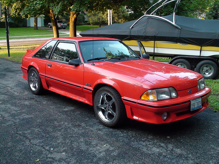 Hd Wallpaper Red Ford Mustang Fox Body 5 0 Coupe 1993 Foxbody Car Land Vehicle Wallpaper Flare
