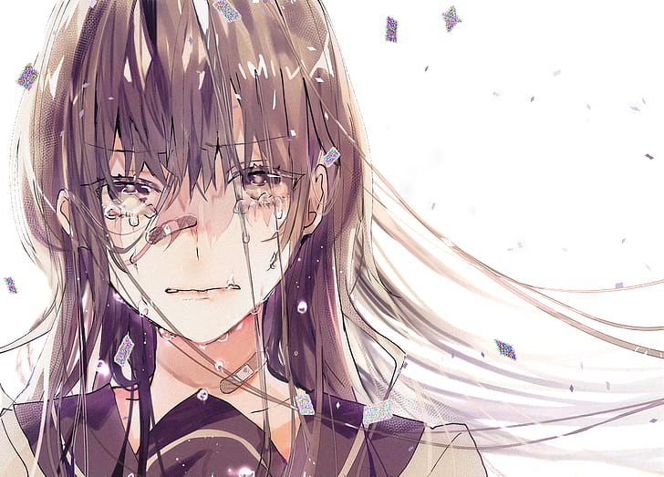 Female anime character illustration, Sadness Anime Manga Crying, Anime,  white, chibi png | PNGEgg