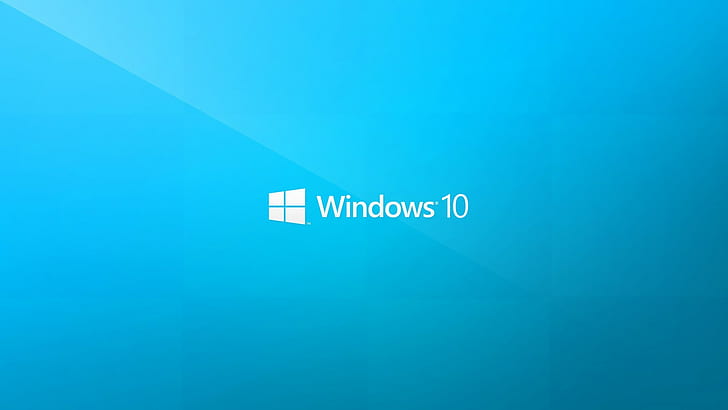 Windows 10, Minimalism, Logo, Typography, Blue Background HD wallpaper