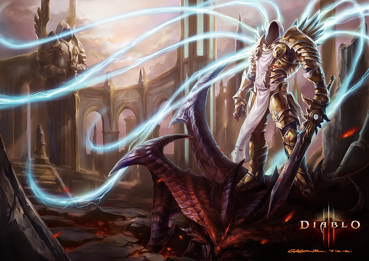 Diablo character illustration, Diablo III, Diablo 3: Reaper of Souls