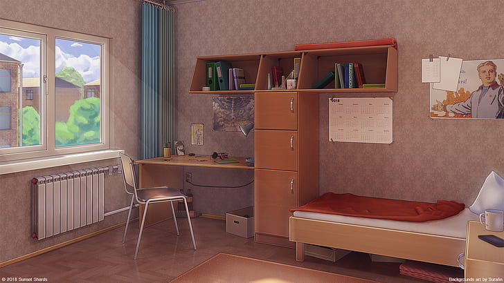 HD wallpaper: Anime, Original, Bedroom, Desk | Wallpaper Flare