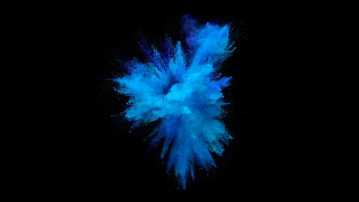 3d, animate, smoke, blue, black, blue smoke, abstract, color, HD wallpaper