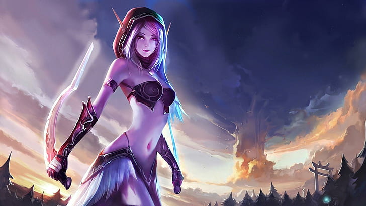 Woman Warrior, female elf anime character, fantasy, digital, beauty, HD wallpaper