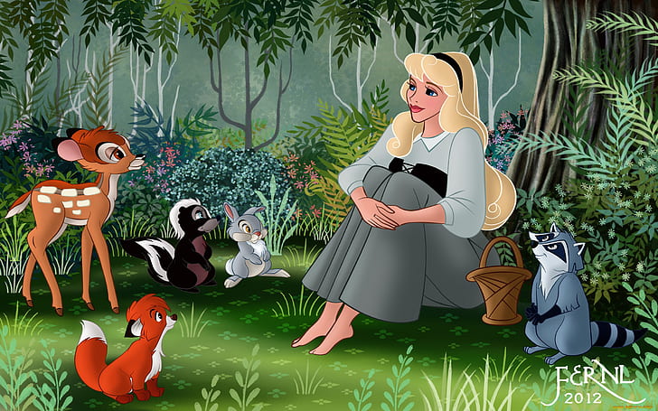 Bambi And Aurora Friends Thumper Flower Tod & Meeko Disney Wallpaper Hd 2560×1600, HD wallpaper