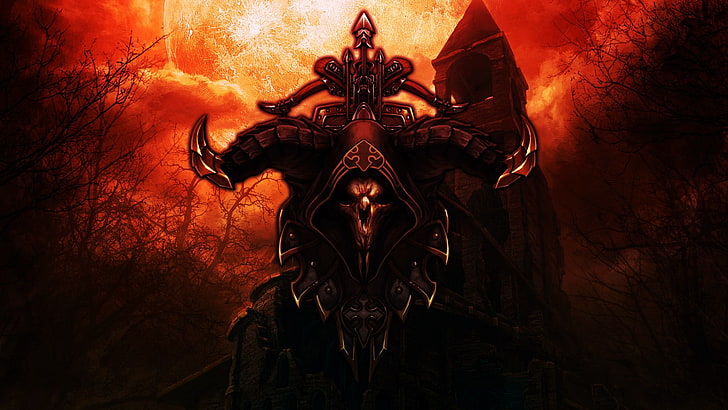 Grim Reaper wallpaper, Diablo III, Demon Hunter, Tristram, art and craft