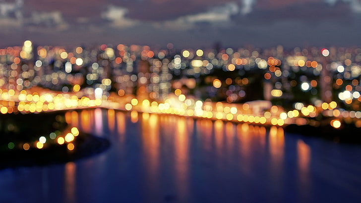 untitled, city, bokeh, lights, city lights, Brazil, illuminated, HD wallpaper