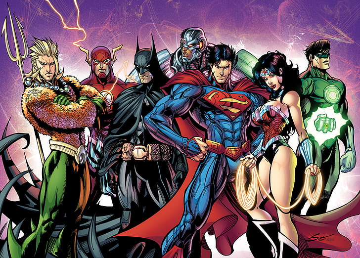DC Justice League wallpaper, batman, superman, dark knight, green lantern