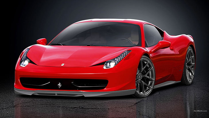 red sports coupe, Ferrari 458, supercars, mode of transportation, HD wallpaper