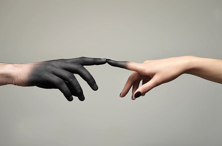 two hands, people, human hand, human body part, studio shot, two people, HD wallpaper