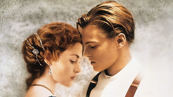 Jack and Rose of Titanic wallpaper, Movie, Kate Winslet, Leonardo Dicaprio, HD wallpaper